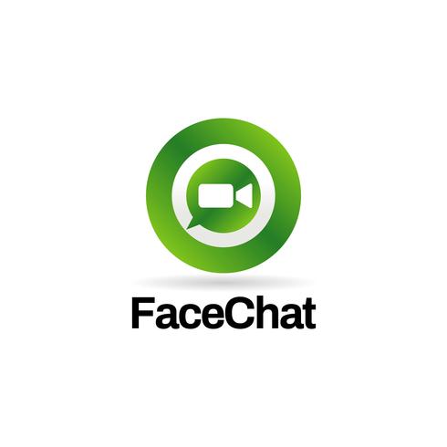 Video-Chat-Logo vektor