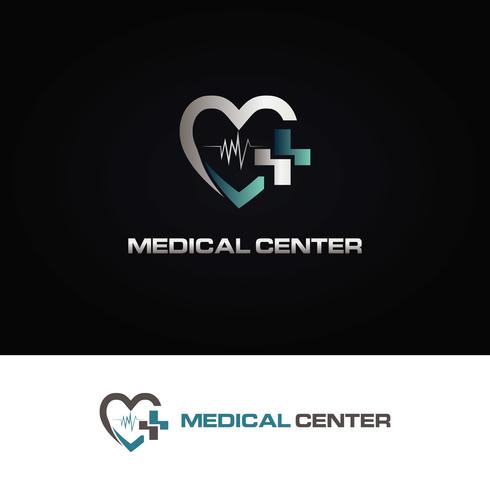 Hjärta medicinsk logotyp vektor