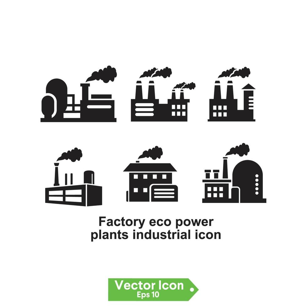 fabriks eko kraftverk industriell ikon vektor