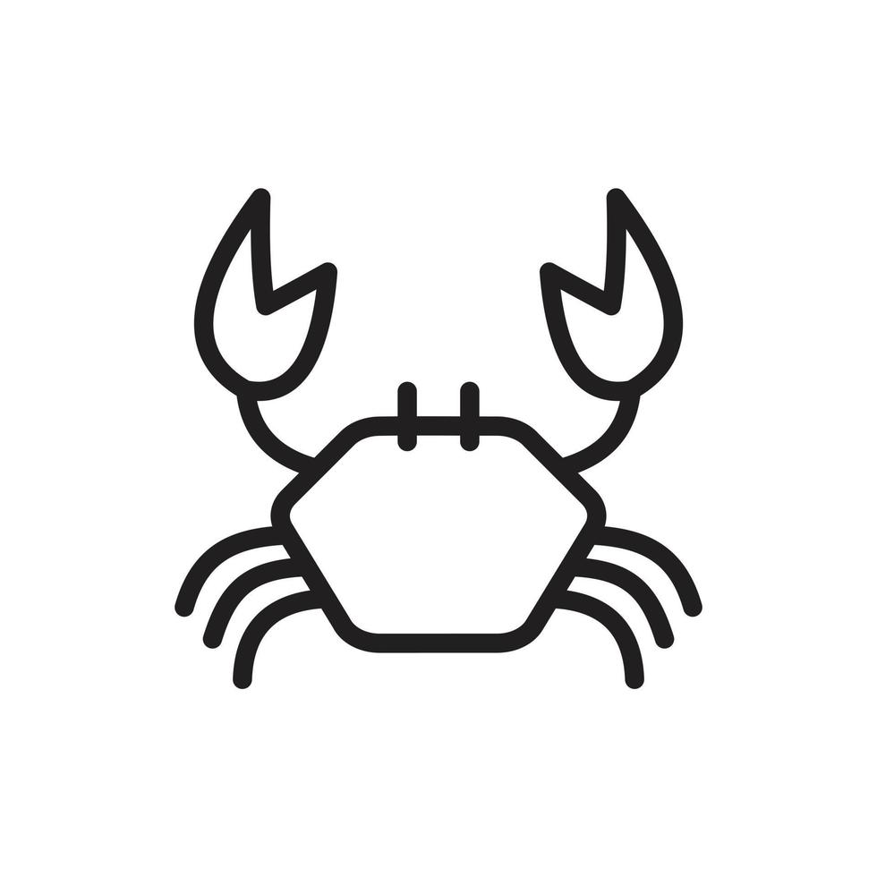Symbol für Krabbenvektor. Krabbenschild im Hintergrund. Krabbensymbol für Web und App vektor