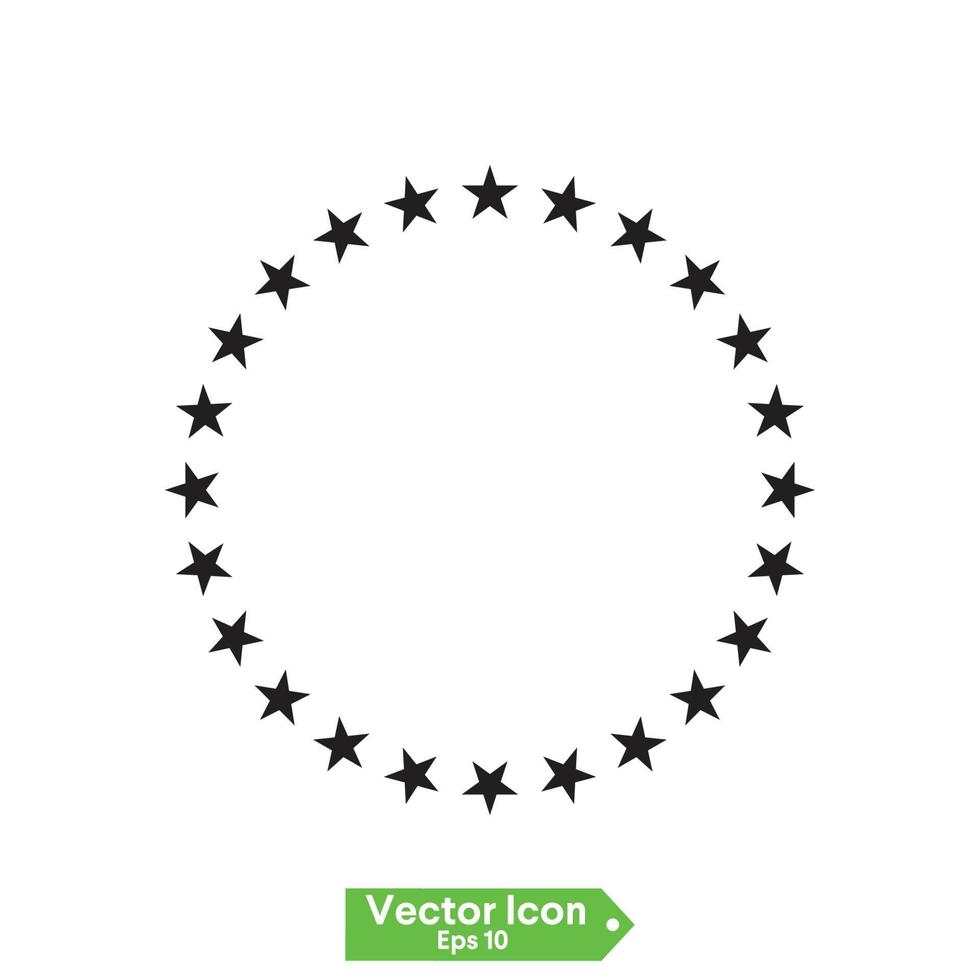 beginnt im Kreissymbol. Sterne im Kreis Symbol Vektor Illustration Grafikdesign