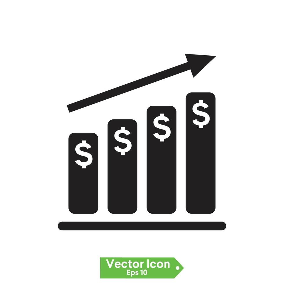 Unternehmenswachstum Start-up-Investitionsdiagramm. flacher Vektor-Icon-Set. vektor