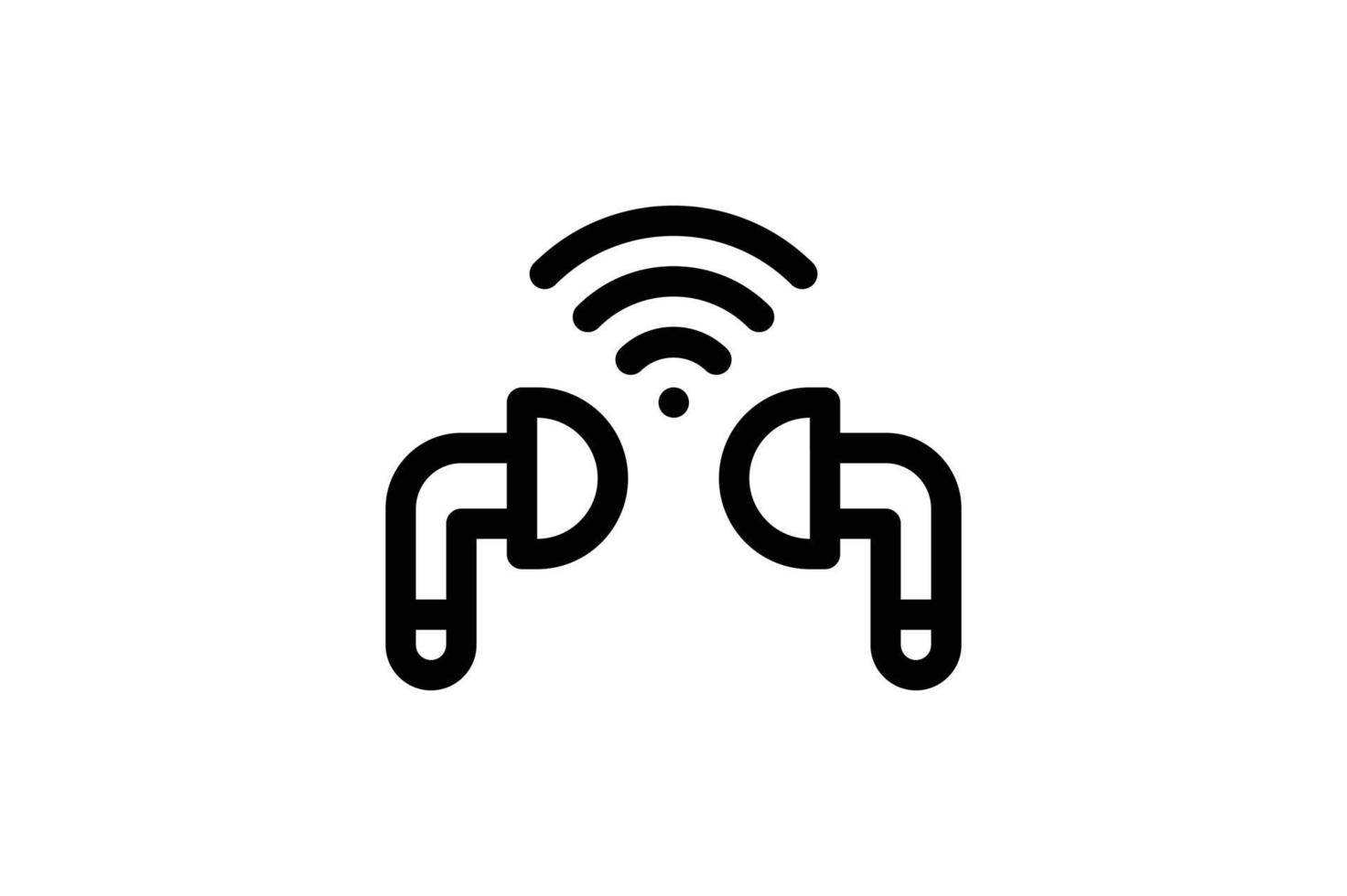 drahtloser Kopfhörer-Symbol elektronischer Linienstil kostenlos vektor