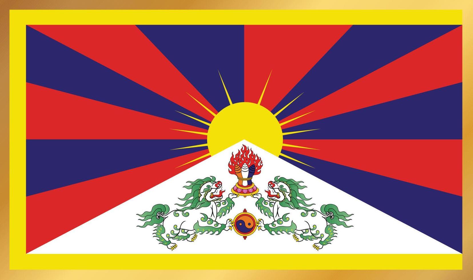 Tibet-Flagge, Vektorillustration vektor