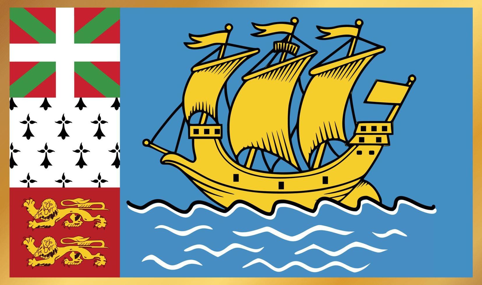 Saint Pierre und Miquelon Flagge, Vektorillustration vektor