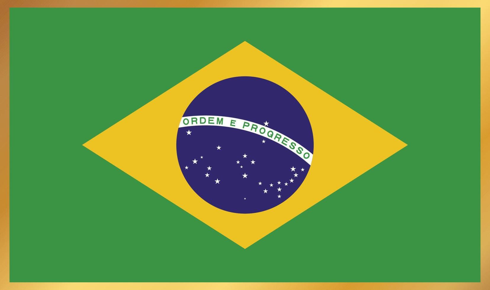 Brasilien flagga, vektor illustration