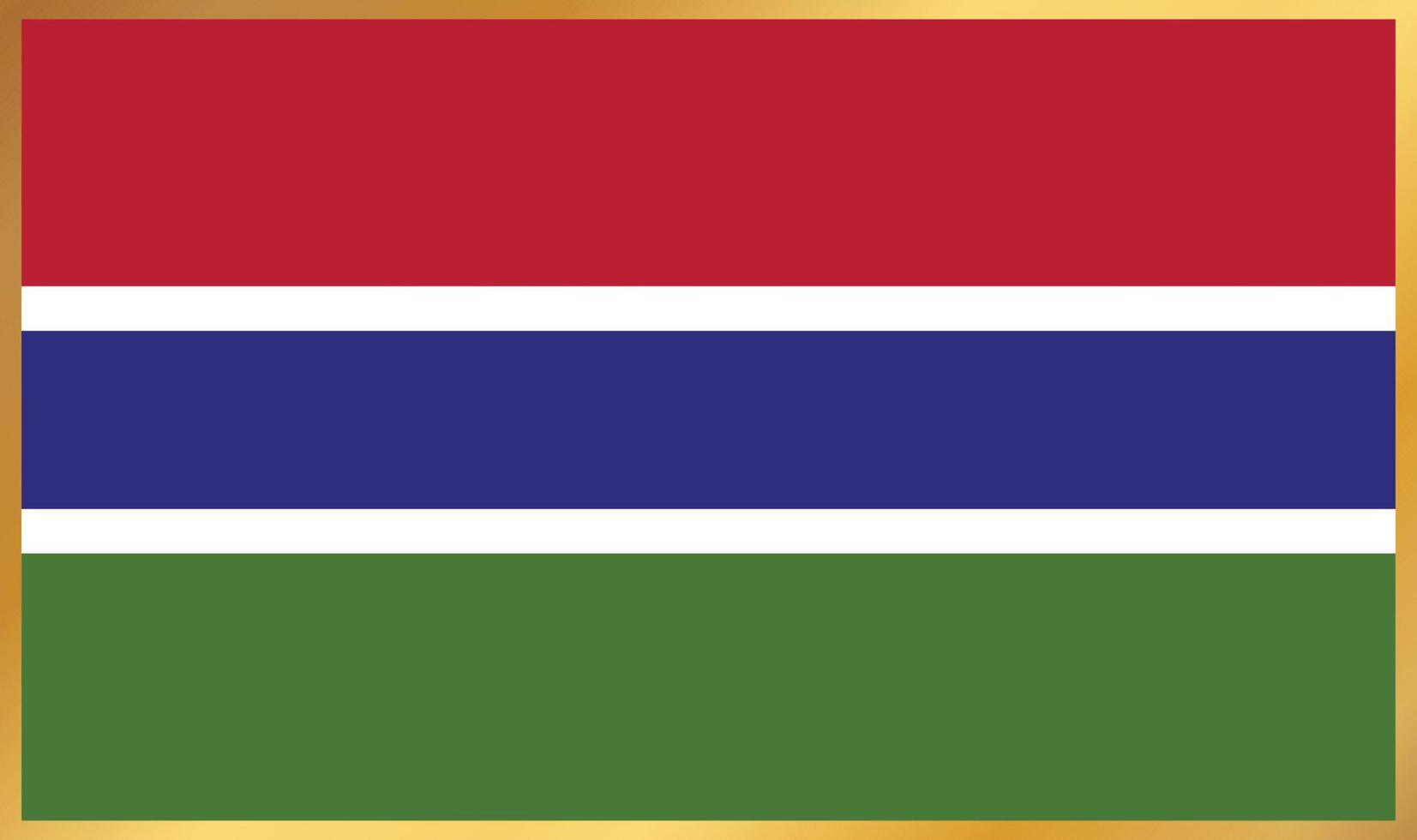 Gambias flagga, vektorillustration vektor