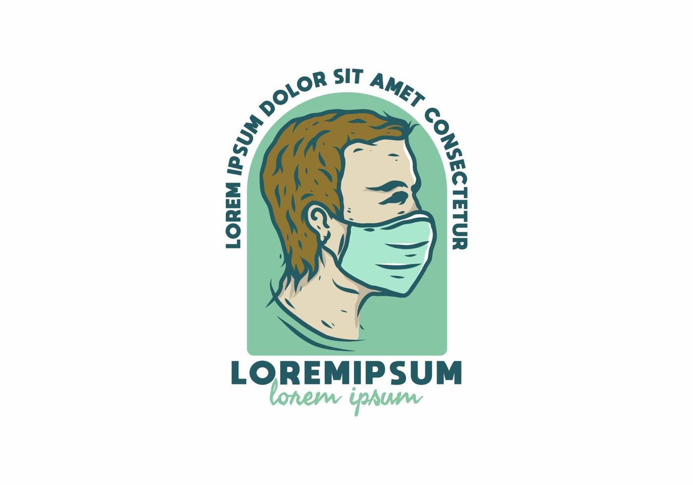 färgglad illustration av man som bär medicinsk mask vektor