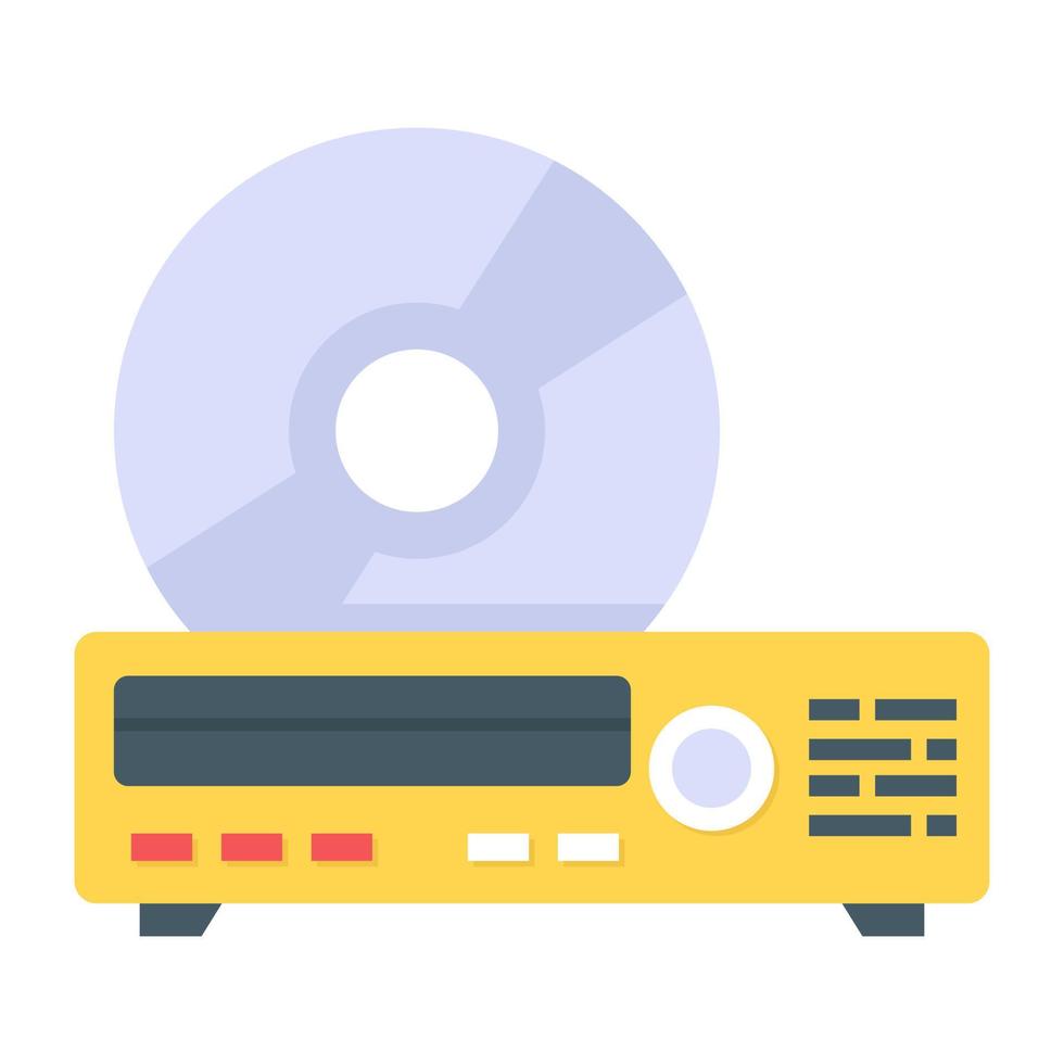 trendig platt ikon för smart cd-spelare vektor