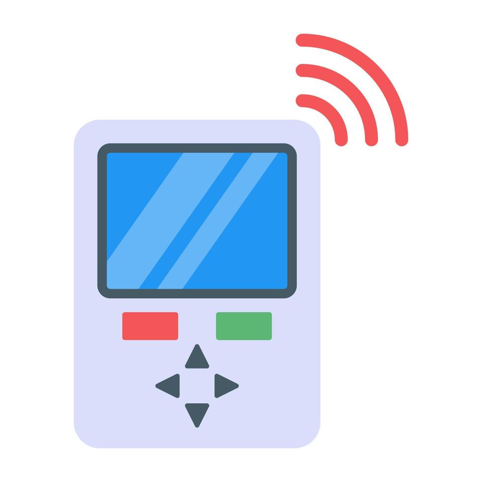 fjärrkontroll med wifi som betecknar smart fjärrkontroll platt ikon vektor