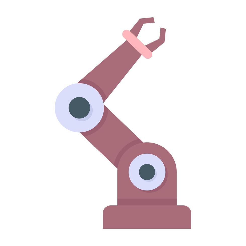 trendig platt ikon av robotarm vektor