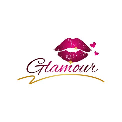 Glamour Lips mit Herzen vektor