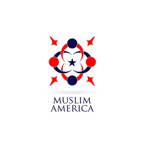 amerikan muslimsk logotypdesign vektor