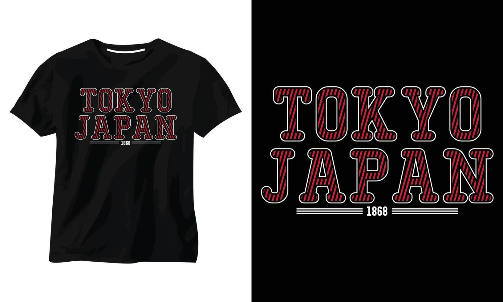 Tokyo Japan minimalistisches Typografie-T-Shirt-Design vektor