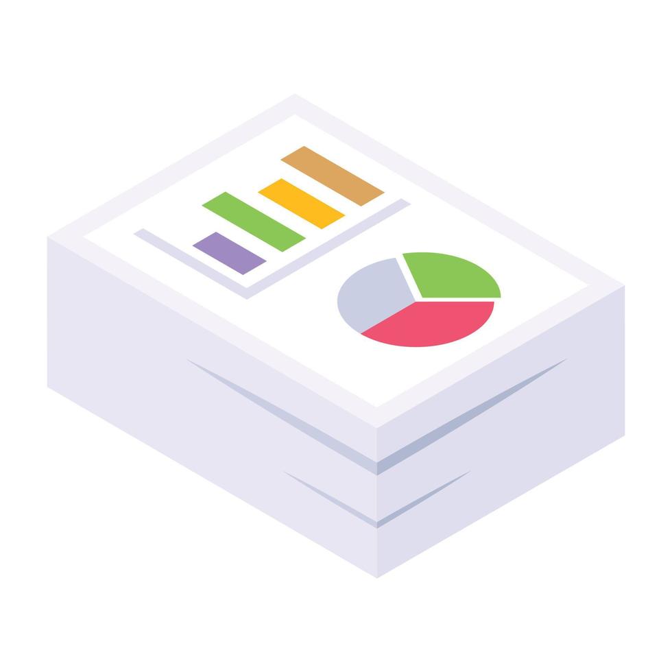 ikonen för affärsrapport i modern isometrisk stil vektor