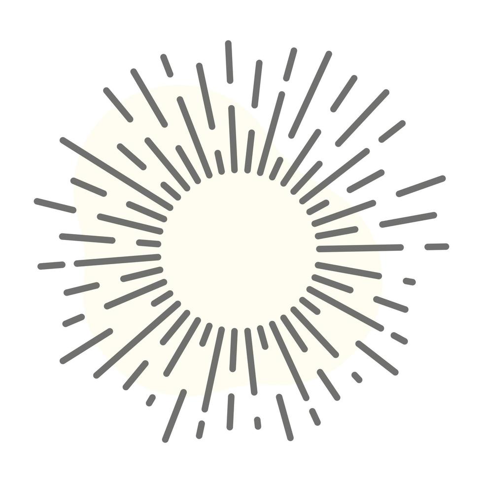 solstråle ikon linjär stil, solsken spricker mönster vektor