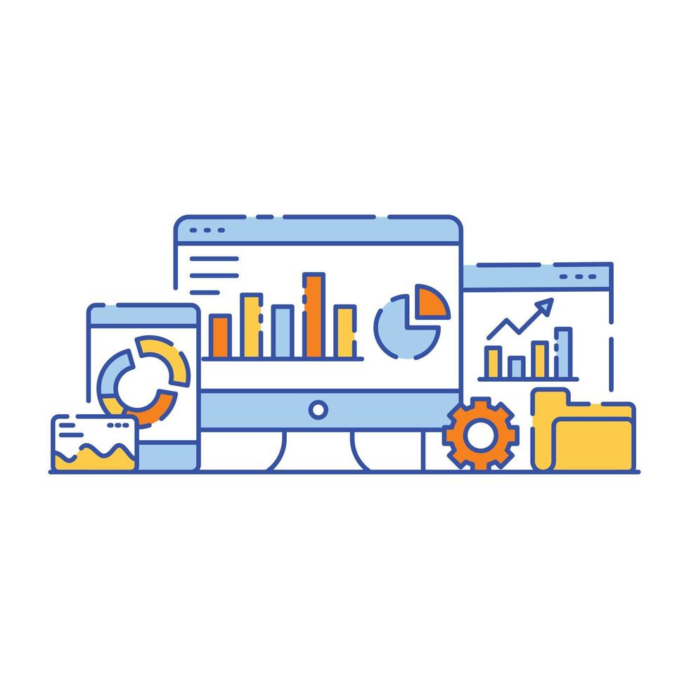 dataanalys platt illustration design, redigerbar vektor