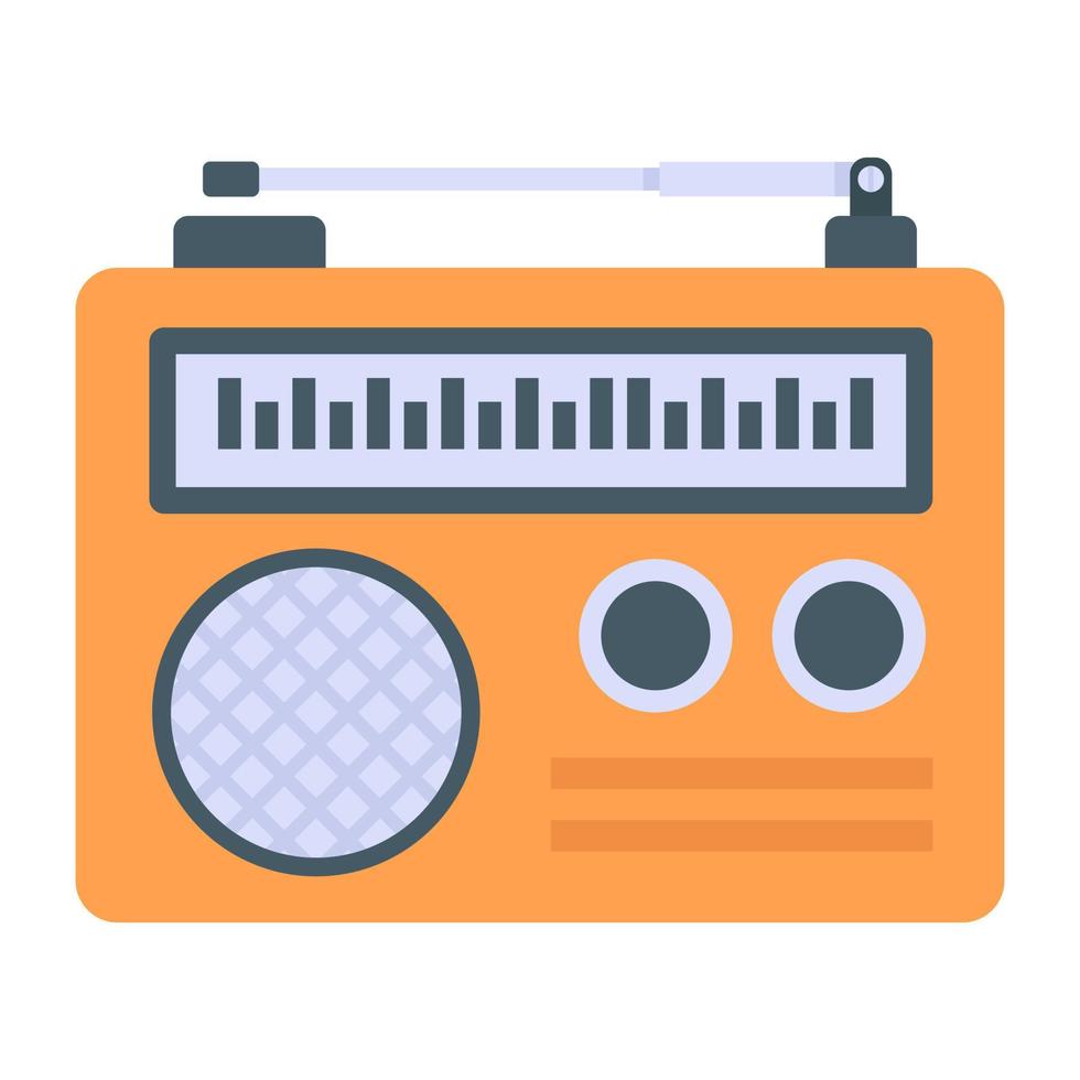 FM-radio platt ikon, redigerbar vektor