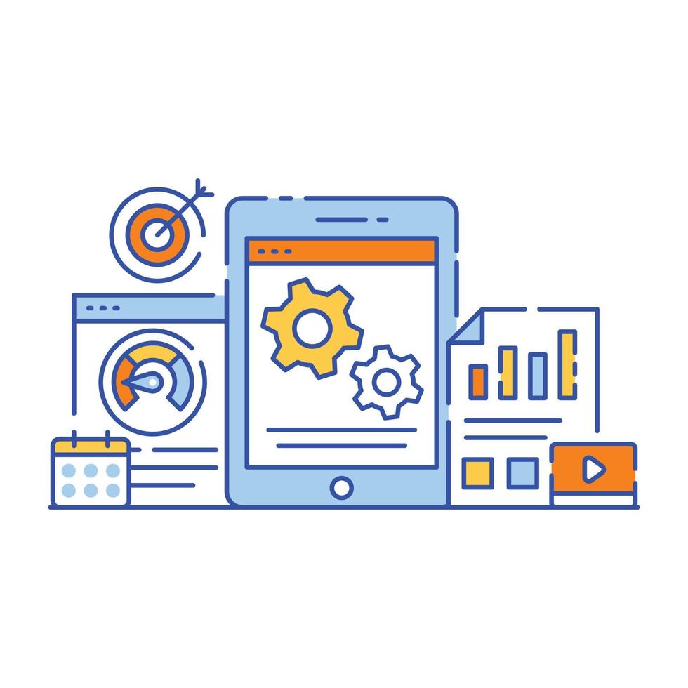 illustration vektor design av data mining.