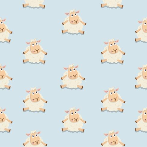 Nette Schafe, die glückliches vertor Muster sitzen vektor