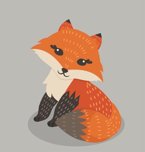 Nette Karikaturillustration des orange Fuchses vektor