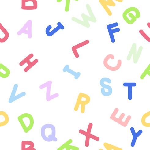 Handskriven doodle engelska alfabetmönster vektor
