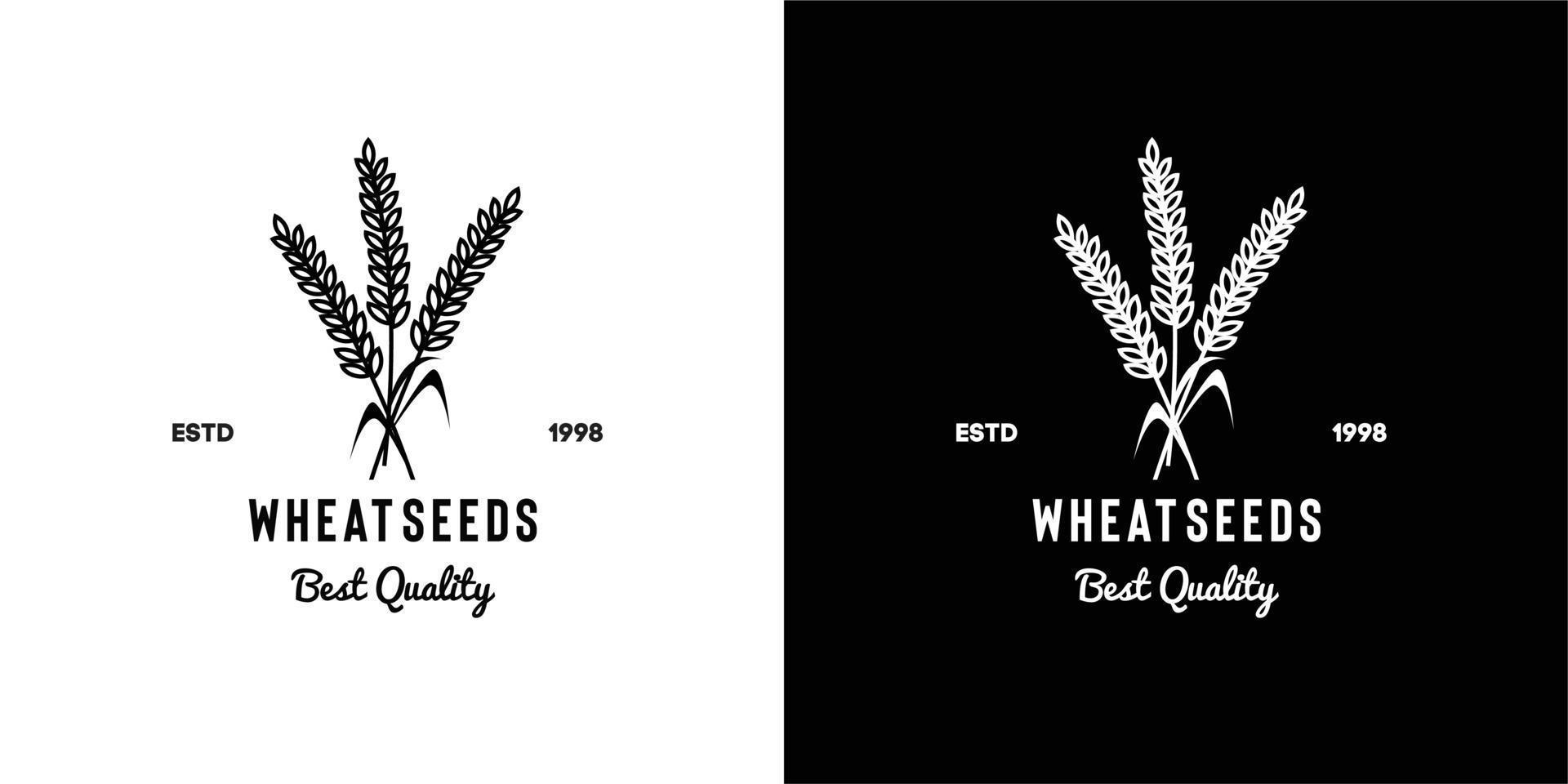 Illustrationsvektorgrafik von Weizensamen bester Qualität, gut für Weizensamen, Vintage-Logo auf dem Lebensmitteleinzelhandel, Bio-Bauernhof, Kohlenhydrat-Weizenfeld vektor
