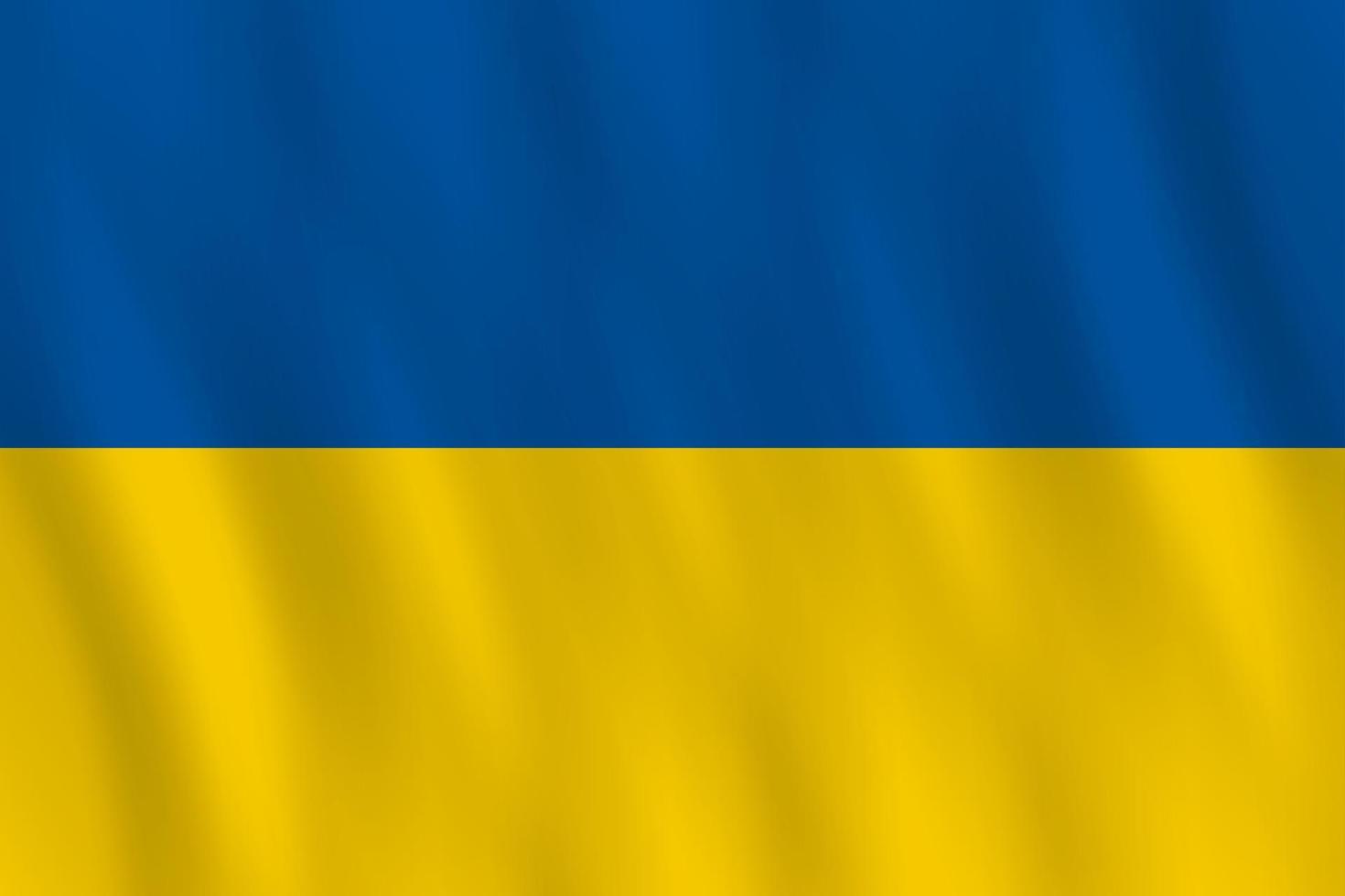 ukrainska flaggan med viftande effekt, officiell proportion. vektor