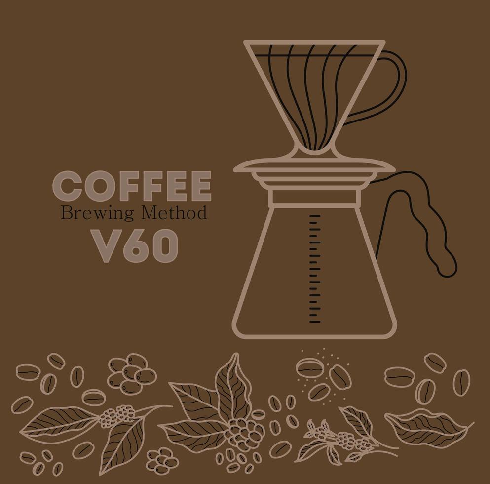 Kaffee v60 karte vektor