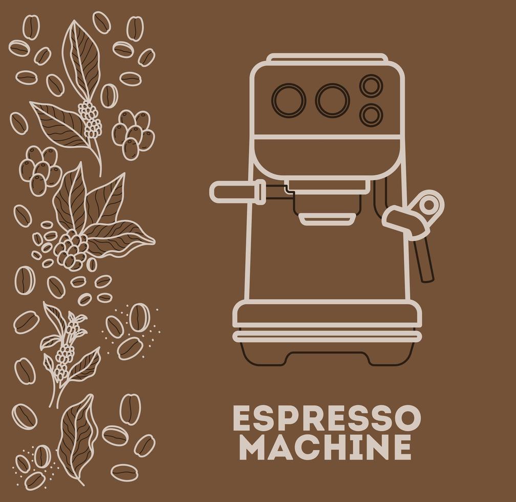 espressomaskin kort vektor