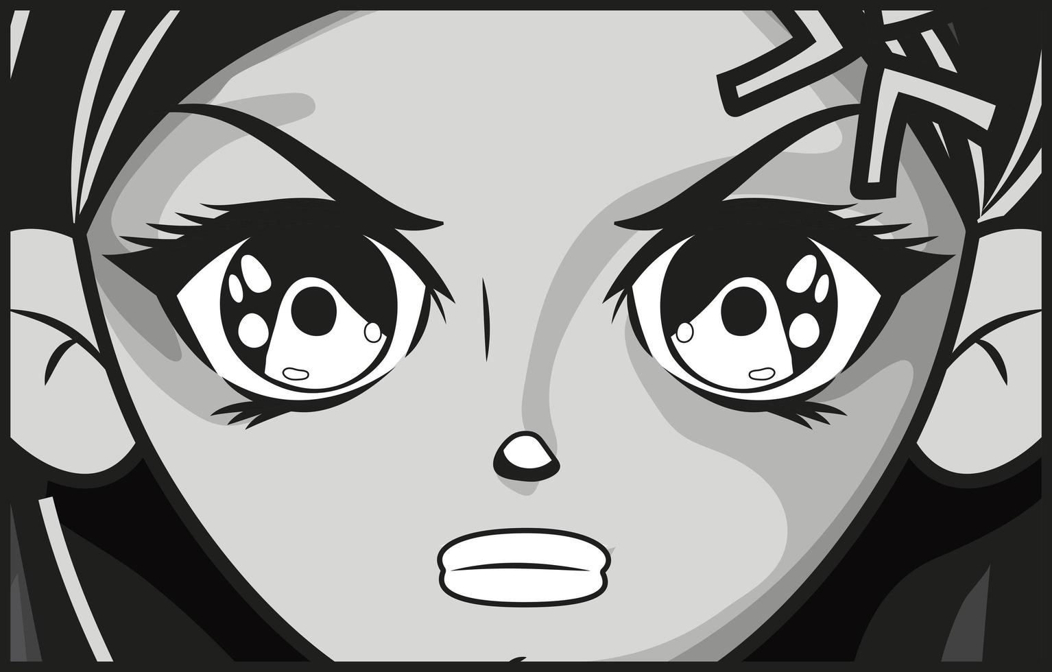 Wut-Anime-Mädchen-Design vektor