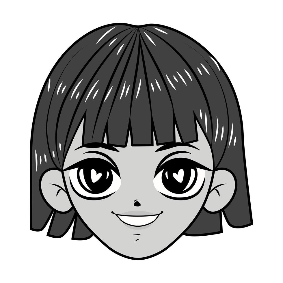 Manga-Teen-Gesicht vektor