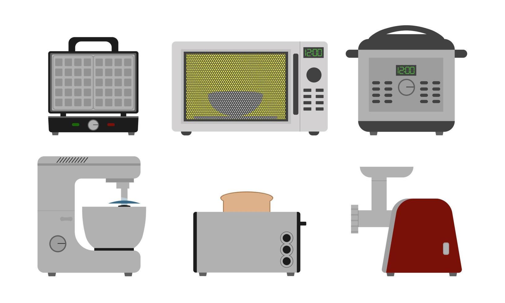 Elektrische Küchengeräte zum Kochen und Erhitzen von Speisen vektor