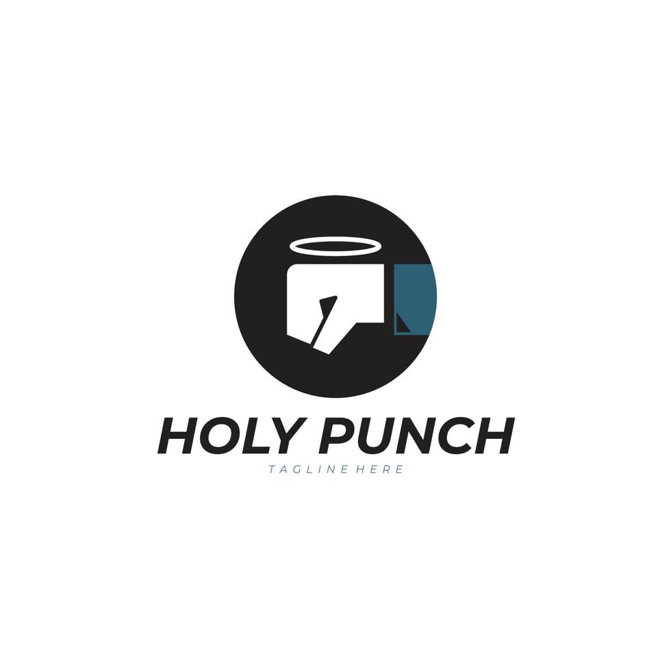holy punch logotyp design inspiration. platt modern logotyp mall. vektor illustration