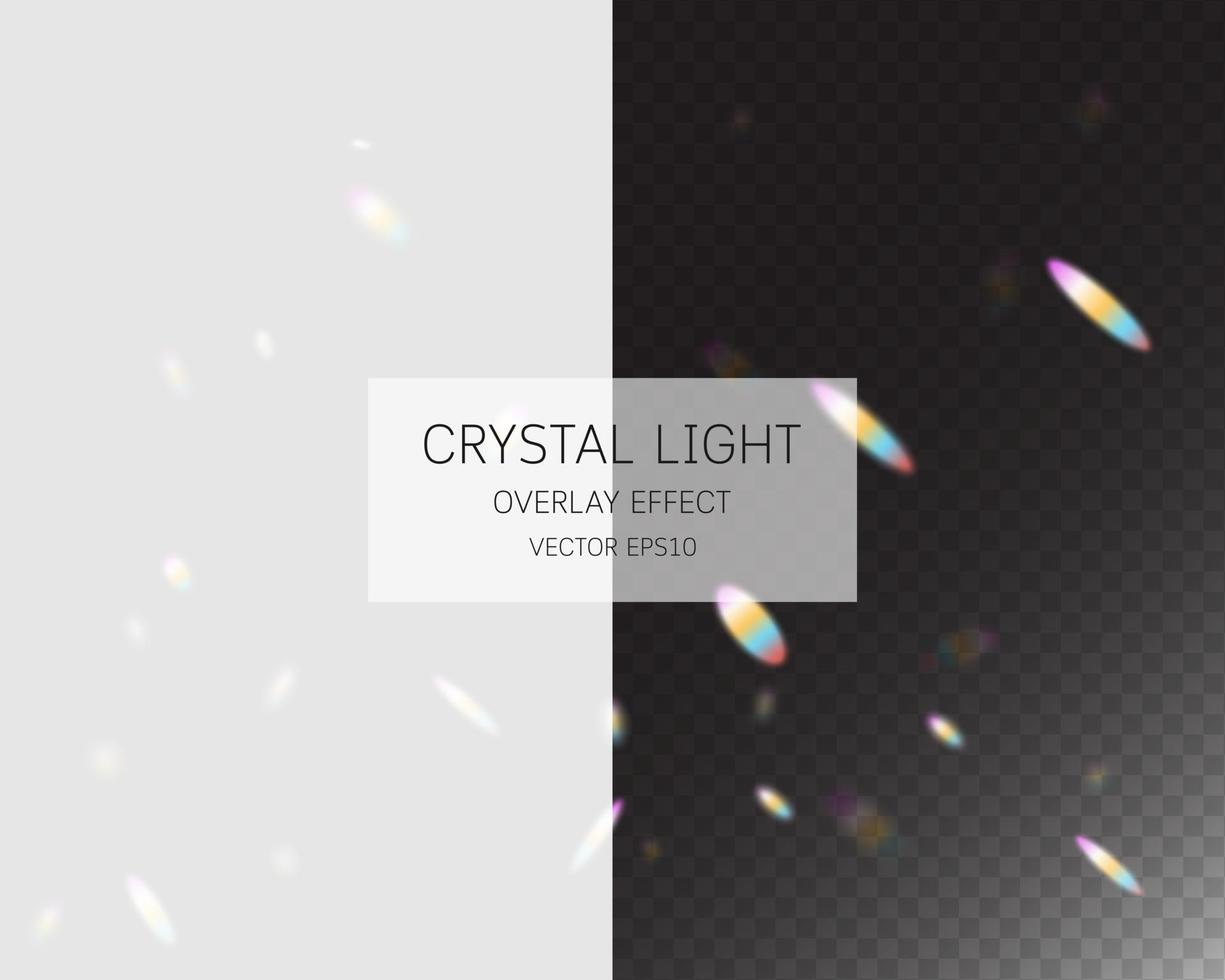 kristallljus överlagringseffekt. abstrakt ljus overlay effekt isolerad på bakgrunden. vektor illustration.