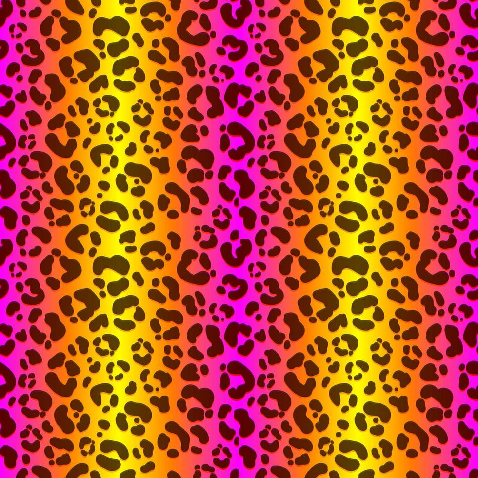 neon leopard seamless mönster. ljus färgad prickig bakgrund. vektor regnbåge djur print.