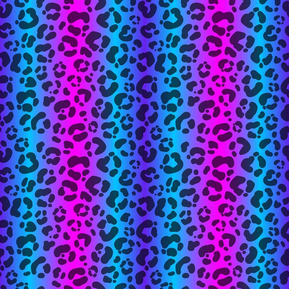 neon leopard seamless mönster. ljus färgad prickig bakgrund. vektor regnbåge djur print.