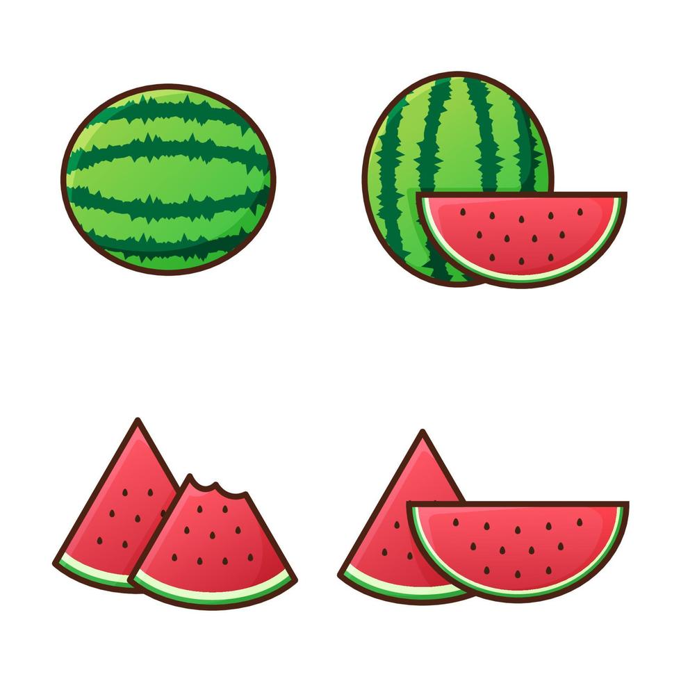 färsk vattenmelon tecknad vektor