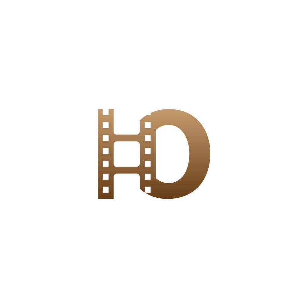 bokstaven o med filmremsa ikon logotyp formgivningsmall vektor