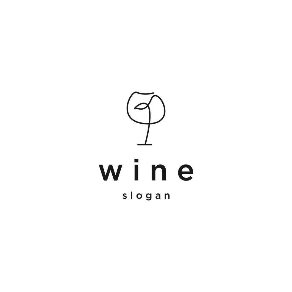 Weinlinie Logo Icon Design Vorlage flacher Vektor