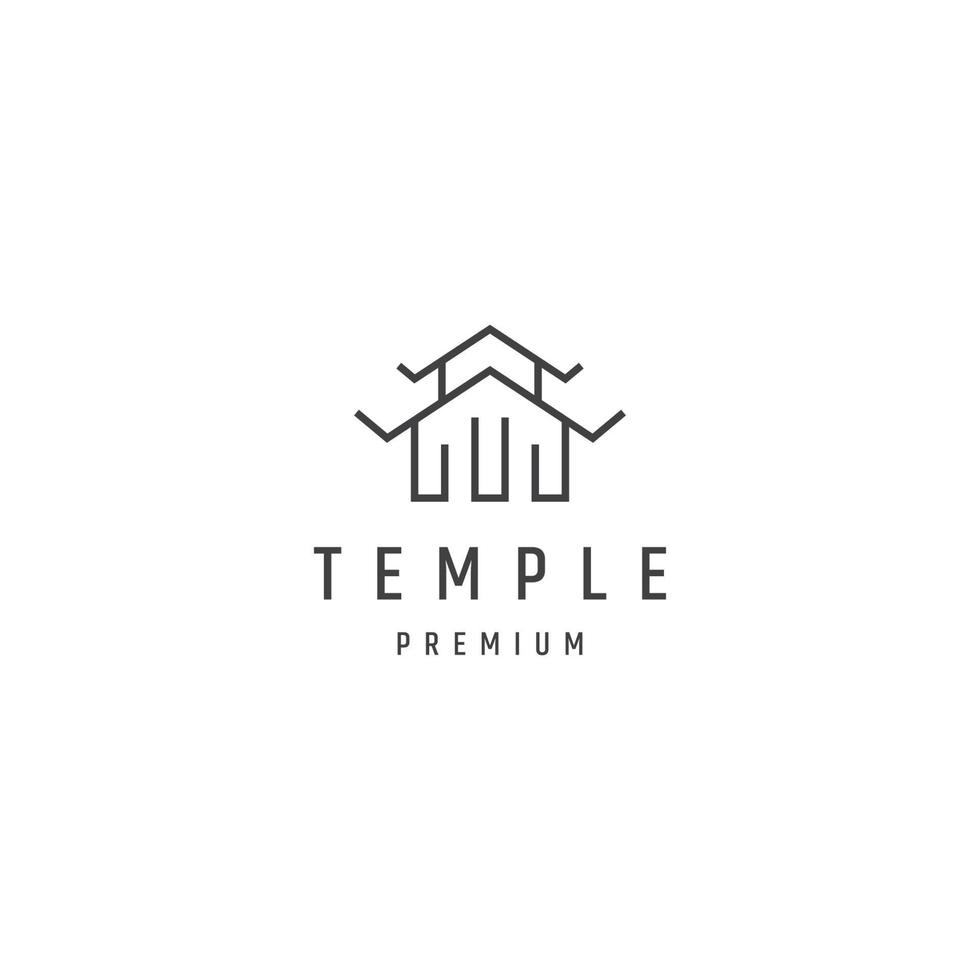 tempel linje logotyp ikon designmall platt vektor