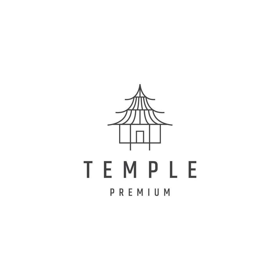 tempel linje logotyp ikon designmall platt vektor