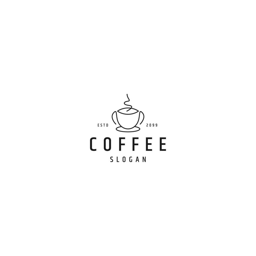 Tasse Kaffee Linie Logokonzept, flache Icon-Design-Vorlage vektor