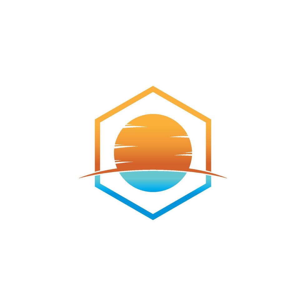 Sonnenuntergang-Symbol-Logo-Vektor-Design-Vorlage vektor