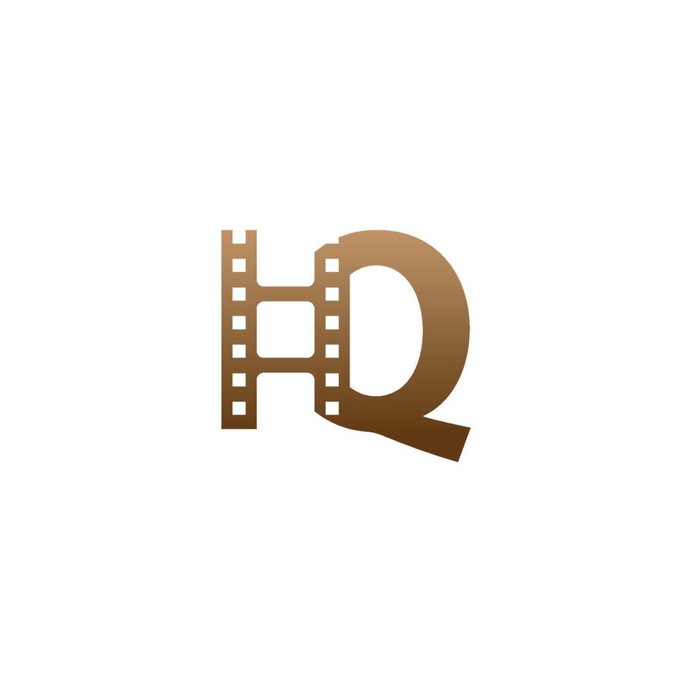 Buchstabe q mit Filmstreifen-Symbol-Logo-Design-Vorlage vektor