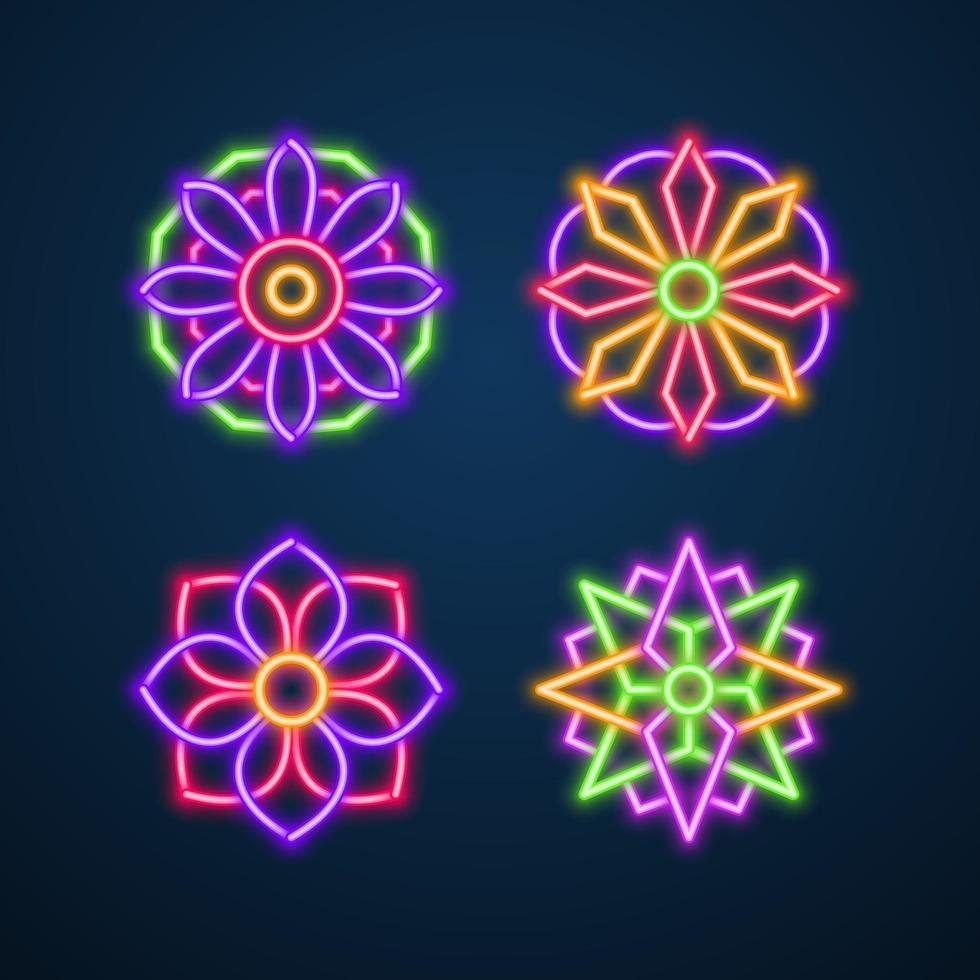 Mandala-Blumen-Leuchtreklame-Vektor vektor