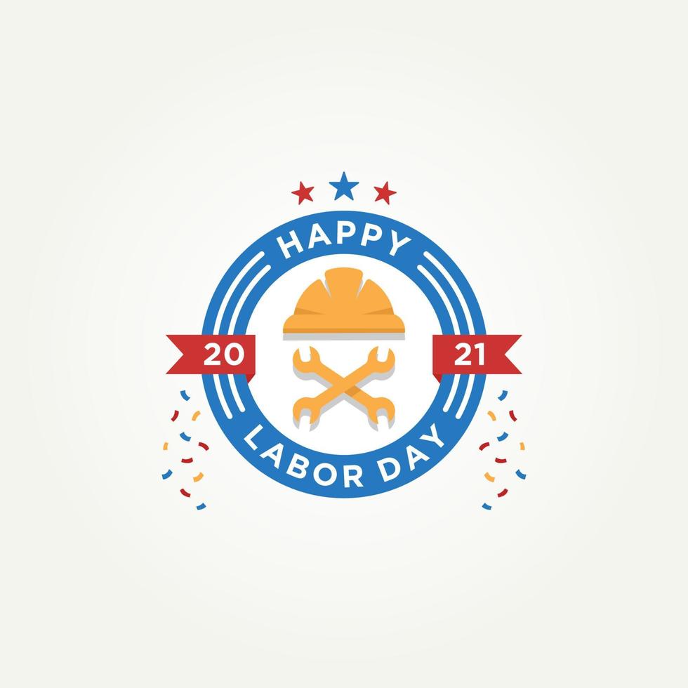 Happy Labor Day Logo Label Emblem Design vektor