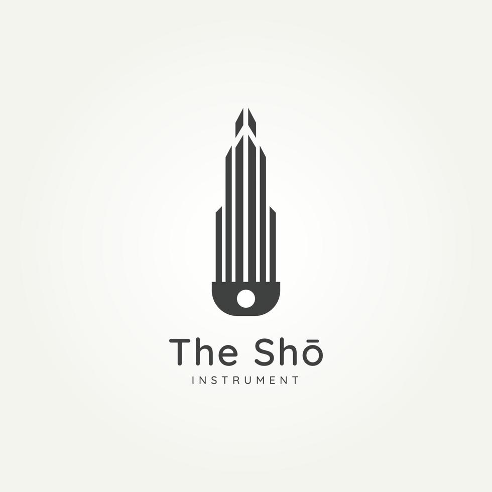sho japanisches musikinstrument silhouette logo vektor