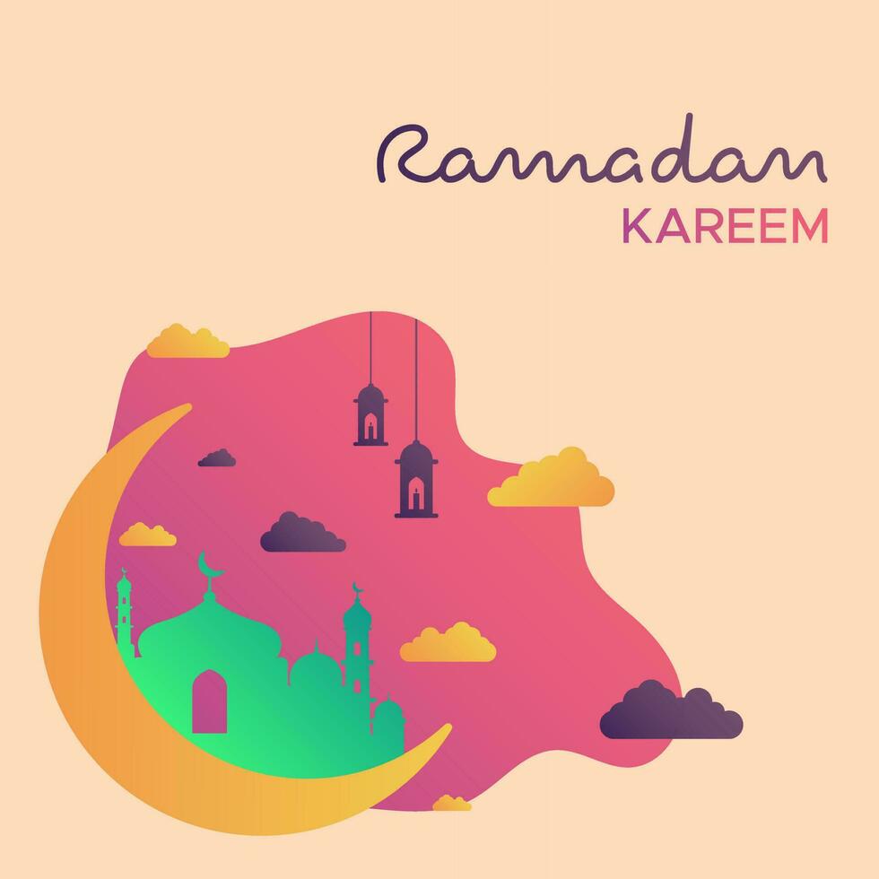 illustration vektorgrafik av ramadan välsignelse. perfekt för ramadan design, mall, layout. vektor