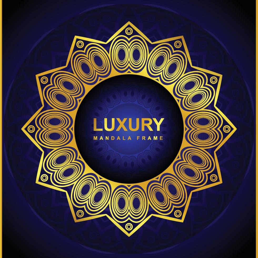 Luxus-Mandala-Rahmen-Hintergrunddesign mit goldener Farbe vektor
